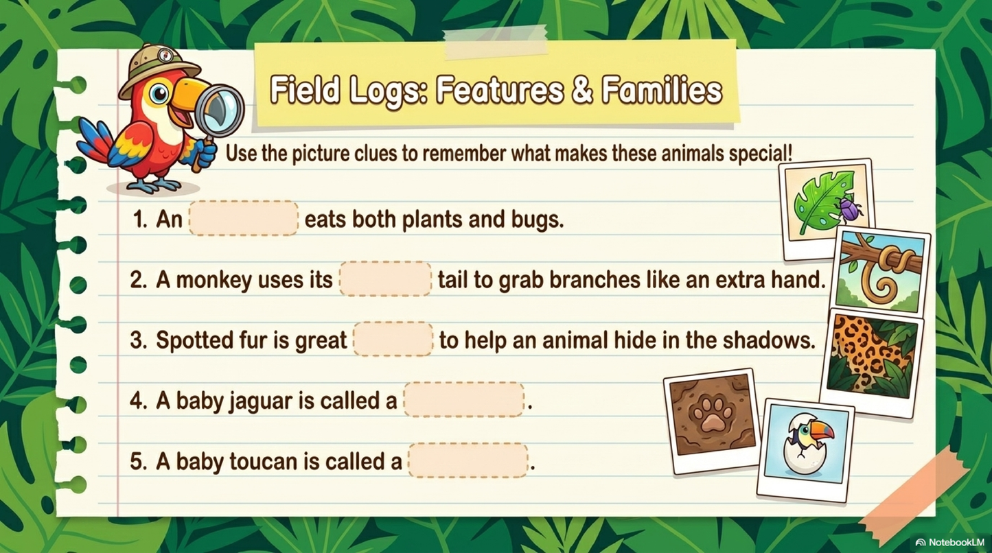 Jungle Animals Learning Workbook for Kids - LittleMindsHomeschool