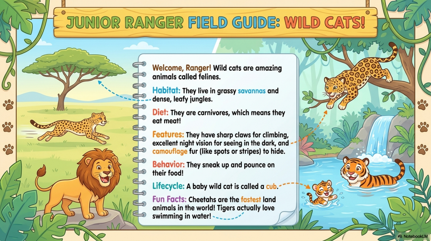 Wild Cats Activity Workbook - LittleMindsHomeschool
