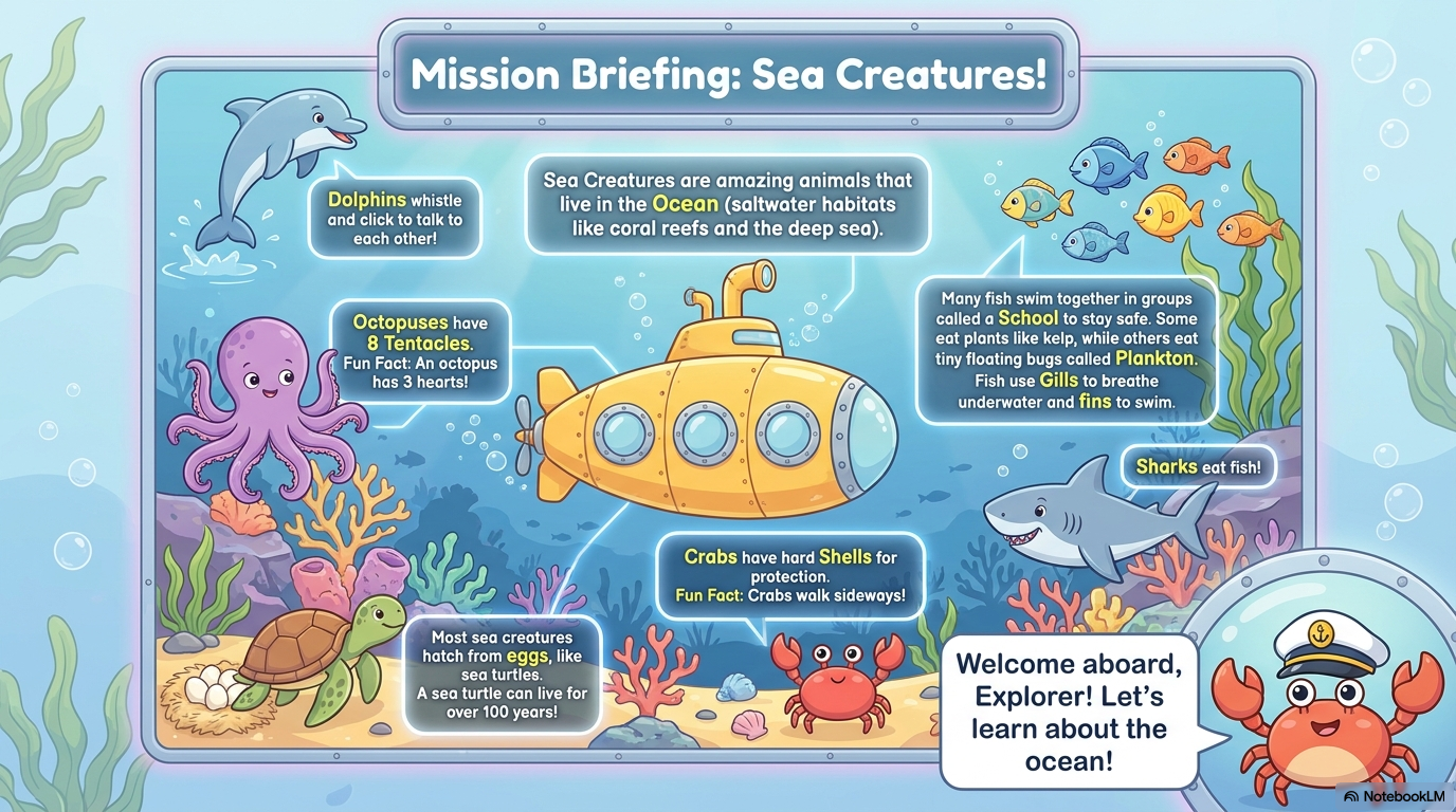Sea Creatures Activity Workbook - LittleMindsHomeschool