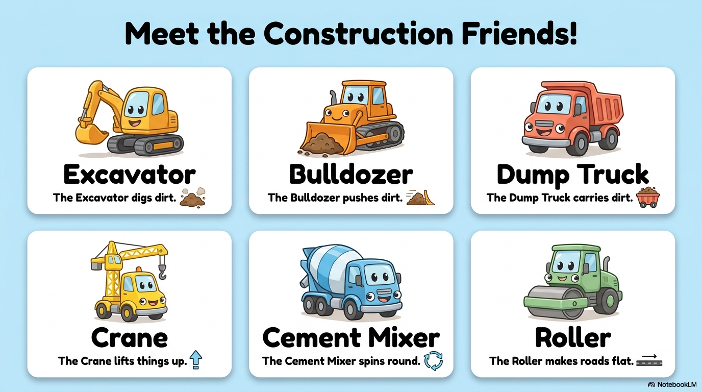 Construction Vehicles Activity Workbook - LittleMindsHomeschool