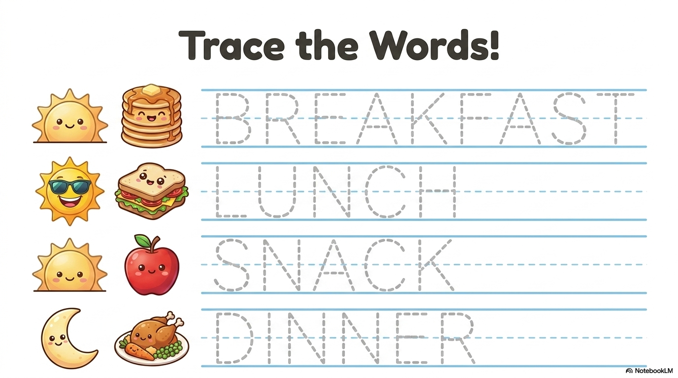 Meals of the Day Activity Workbook - LittleMindsHomeschool