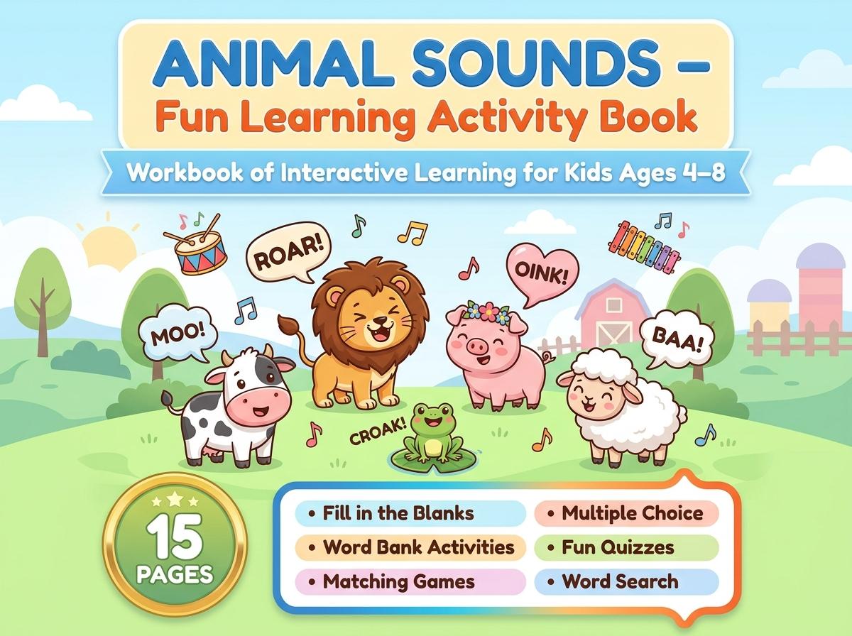 Animal Sounds Activity Workbook - LittleMindsHomeschool