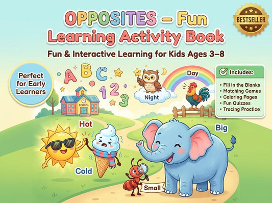 Opposites Activity Workbook - LittleMindsHomeschool