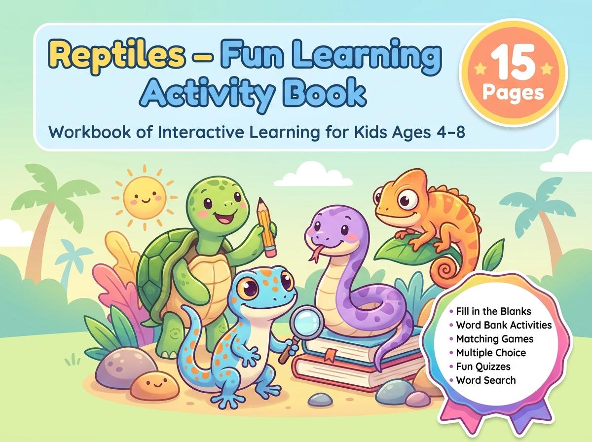 Reptiles Activity Workbook - LittleMindsHomeschool