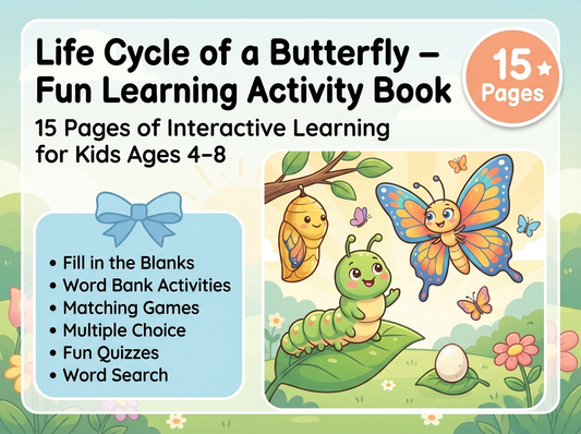 Life Cycle of a Butterfly Activity Workbook - LittleMindsHomeschool