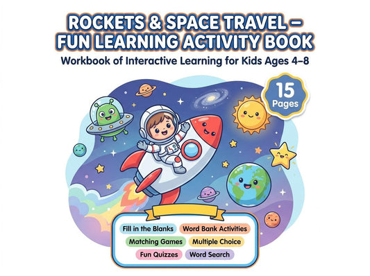 Rockets and Space Travel Activity Workbook - LittleMindsHomeschool