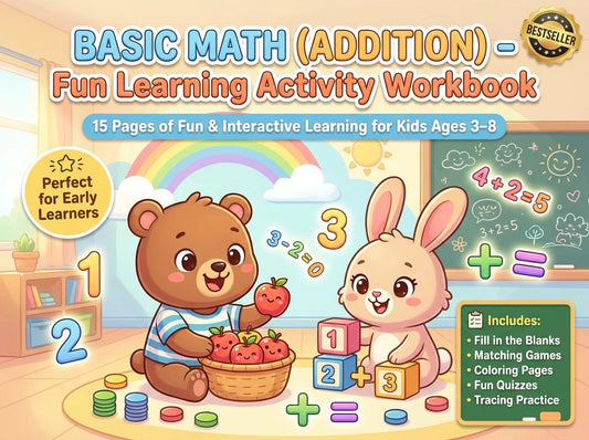 Basic Math Addition Activity Workbook - LittleMindsHomeschool
