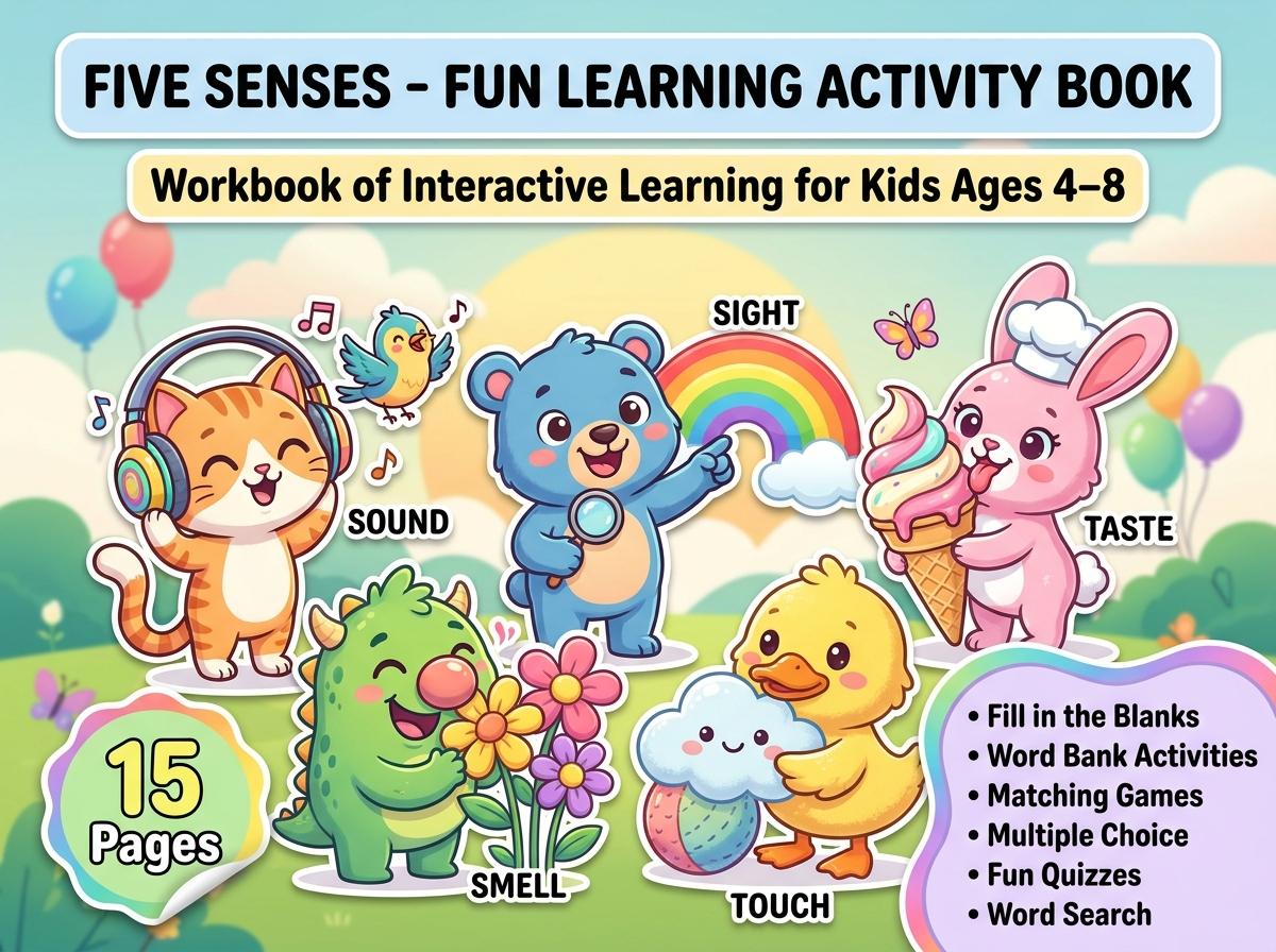 Our Five Senses Activity Workbook - LittleMindsHomeschool