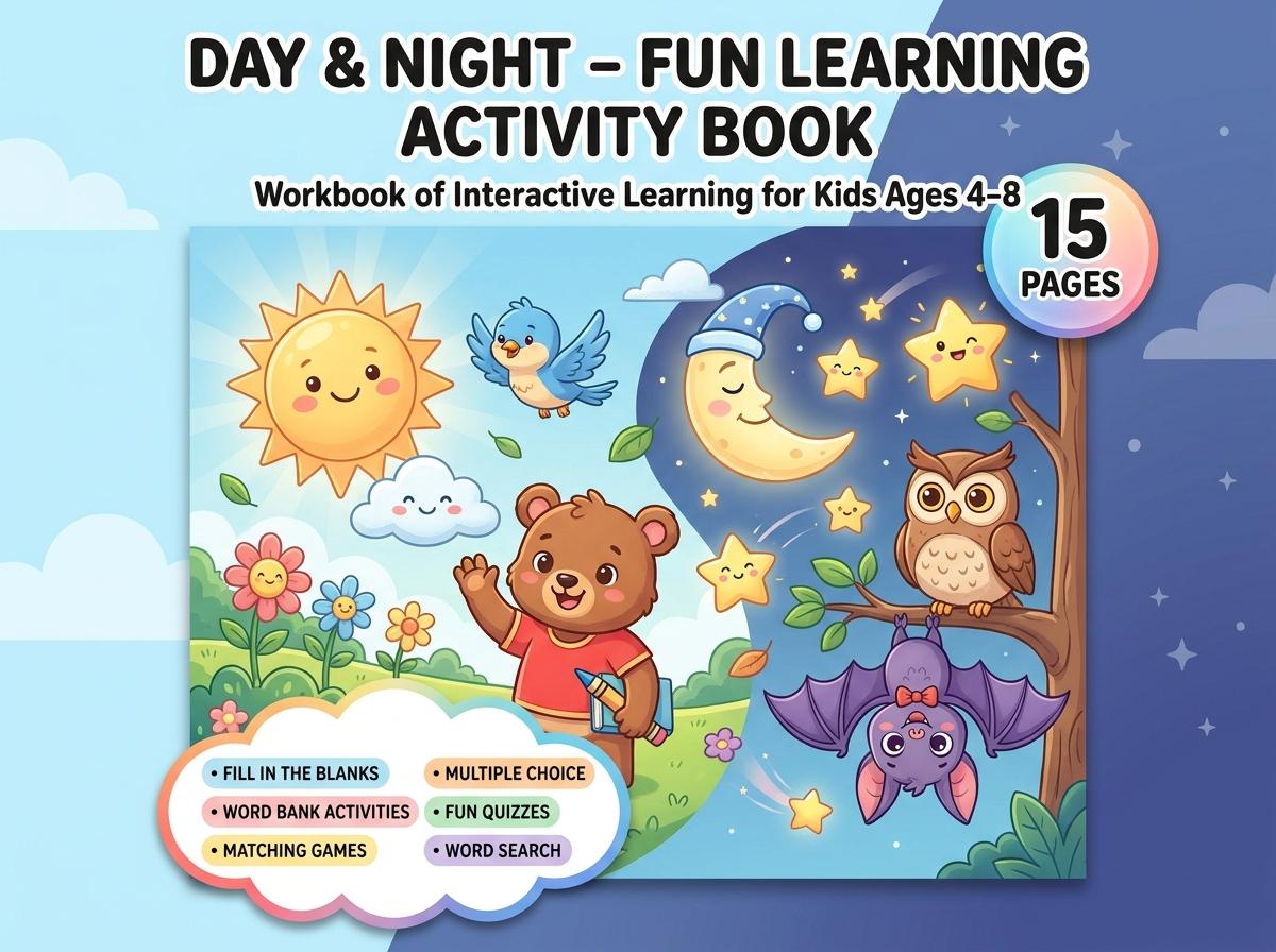 Day and Night Activity Workbook - LittleMindsHomeschool