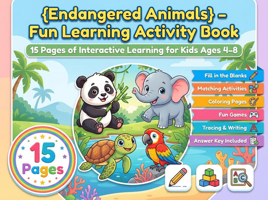 Endangered Animals Activity Workbook - LittleMindsHomeschool