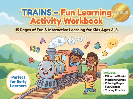 Trains Activity Workbook - LittleMindsHomeschool