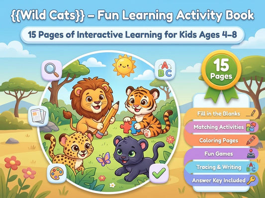 Wild Cats Activity Workbook - LittleMindsHomeschool