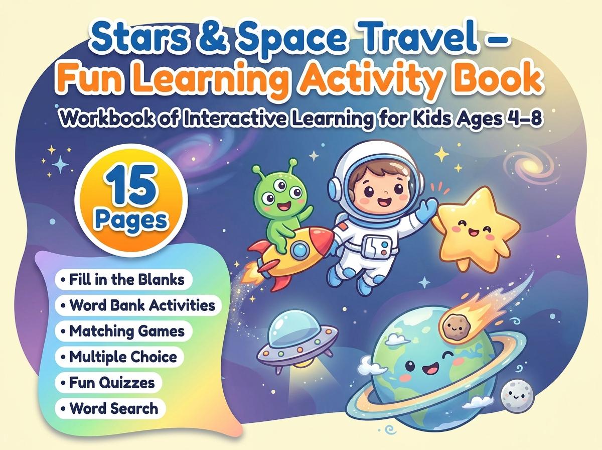 Stars and Space Travel Activity Workbook - LittleMindsHomeschool