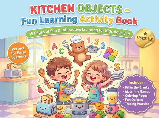Kitchen Objects Activity Workbook - LittleMindsHomeschool