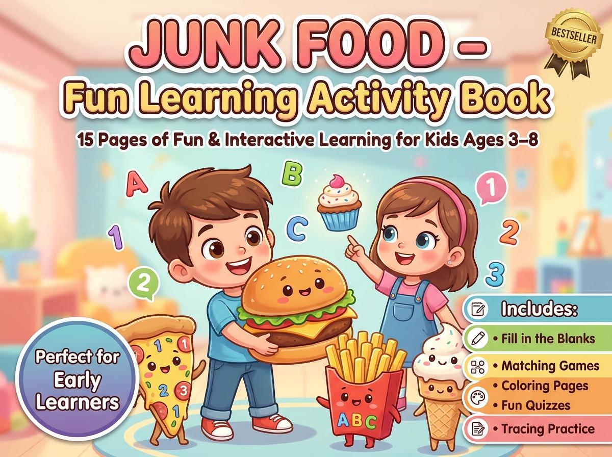 Junk Food Activity Workbook - LittleMindsHomeschool