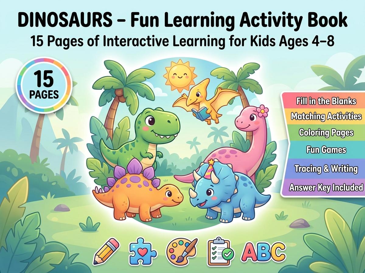 Dinosaurs Activity Workbook - LittleMindsHomeschool