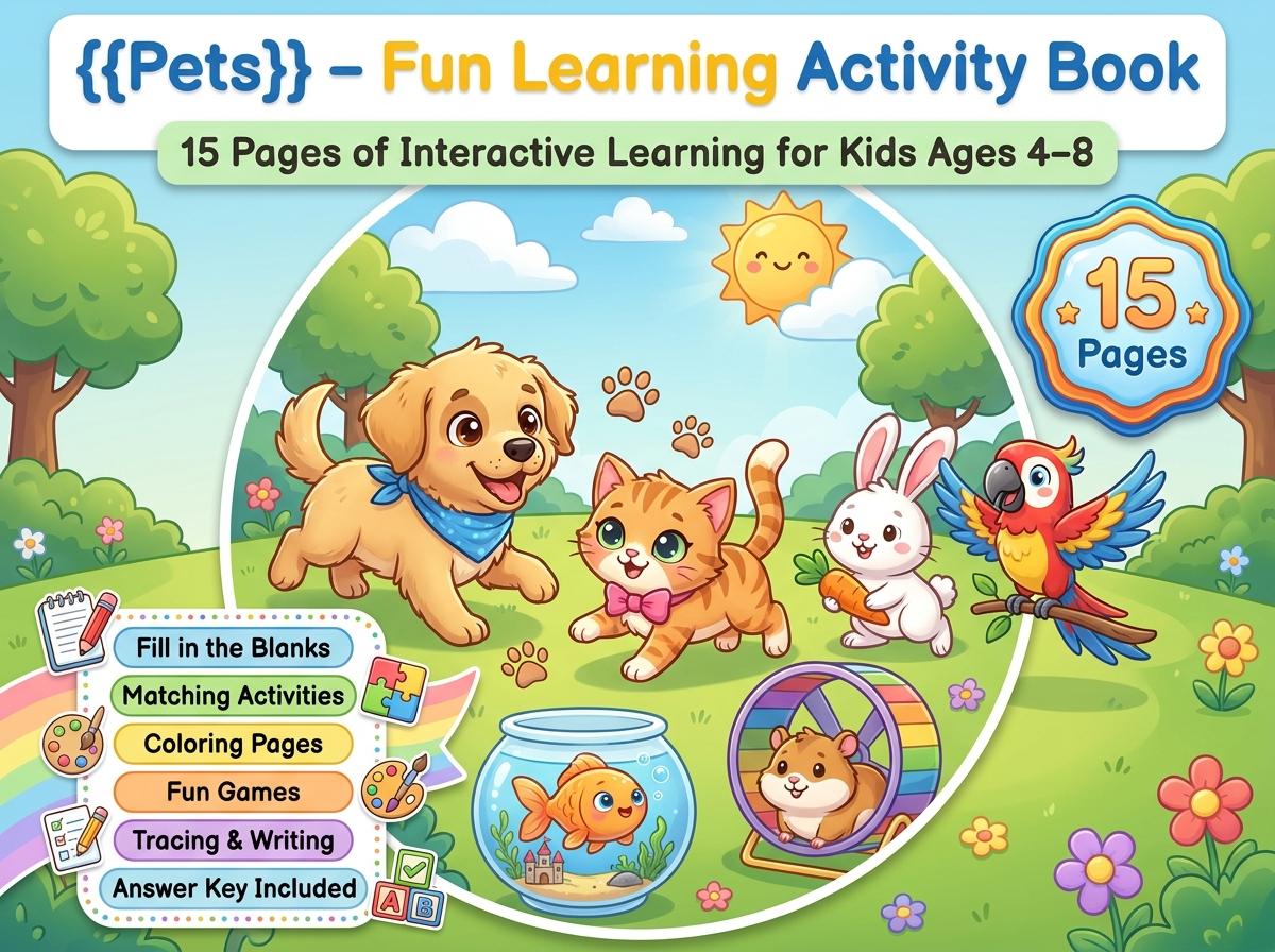 Pets Activity Workbook - LittleMindsHomeschool