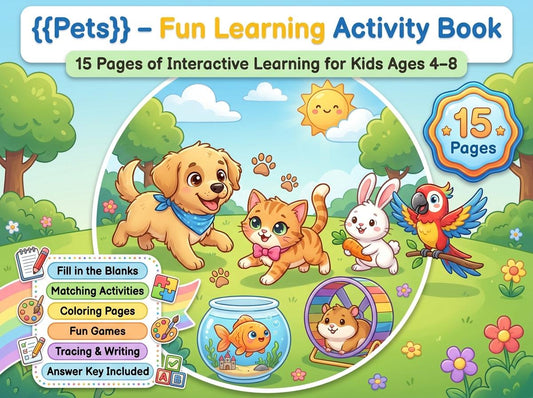 Pets Activity Workbook - LittleMindsHomeschool