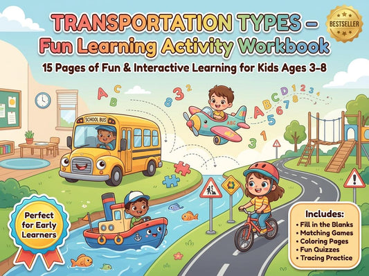 Transportation Types Activity Workbook - LittleMindsHomeschool