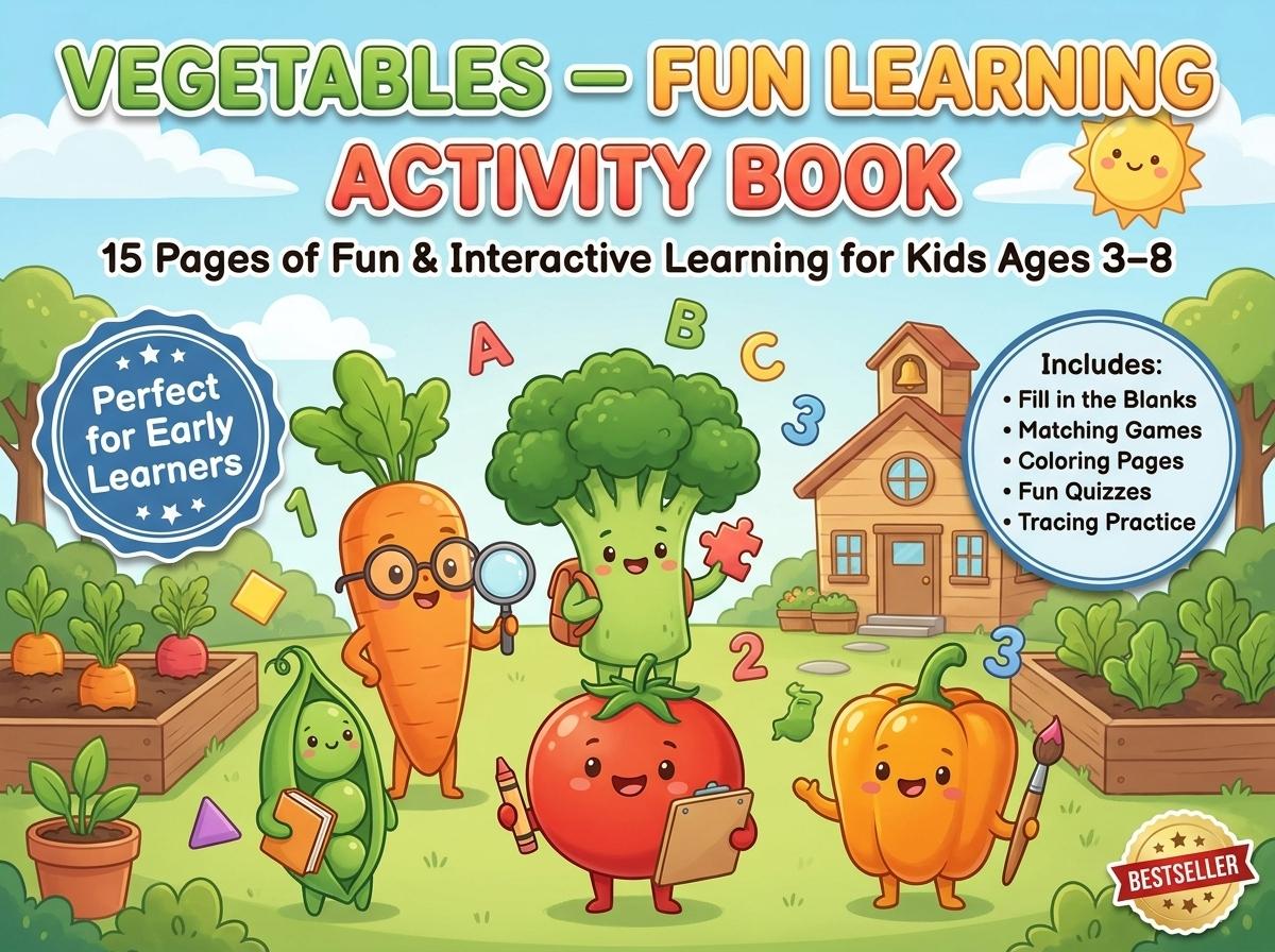 Vegetables Activity Workbook - LittleMindsHomeschool