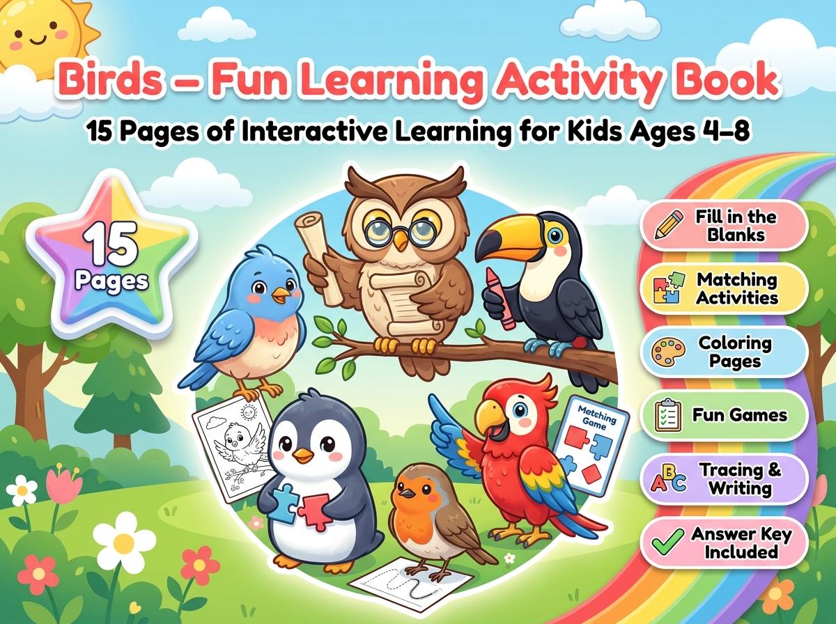 Birds Activity Workbook - LittleMindsHomeschool